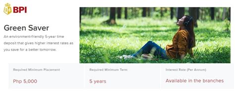 bpi green saver|BPI Launches Green Saver Time Deposit to Support Sustainability Initiat.